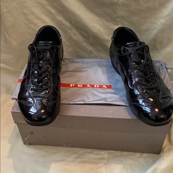 Men's Black Patent Leather Prada Shoes US 10 Prada 9 - Picture 6 of 8